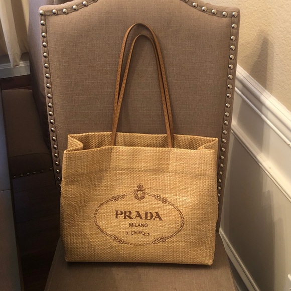 Prada Beige Woven Tote Bag - Picture 10 of 11